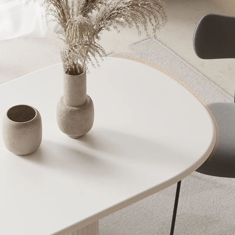 Modern White Dining Table Solid Wood Dinner Table for Dining Room