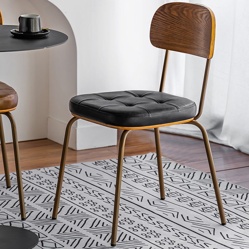 Upholstered Industrial Dining Chair Metal Dining Room Kitchen Chair