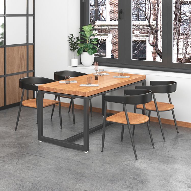 1/5 Pieces Rectangular Dining Table Set Industrial Style Wooden Dining Table and Chairs