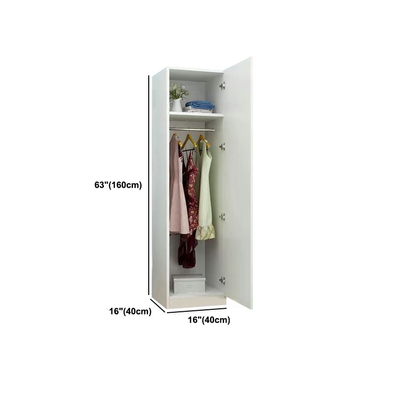 Contemporary White Wardrobe Armoire Hinged Wardrobe Cabinet for Home