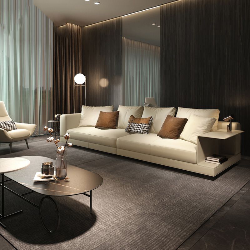 Modernistic Seating with Four Leds Bonus Room Tuxedo Arm Loveseat