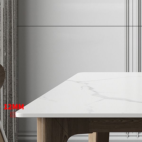 Modern 1/4/5/7 Pieces Furniture Stone Rectangle Dining Table Set in White