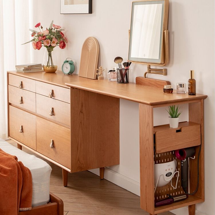 Modern Dressing Table Cherry Bedroom Lighted Mirror Standing Make-up Vanity