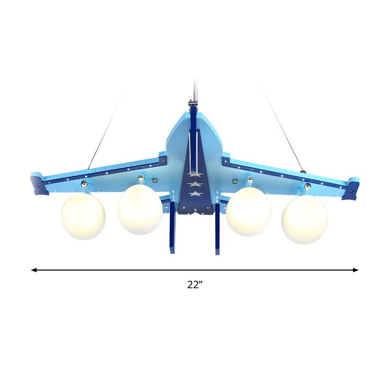 Aircroi de combat de la maternelle Bois de lustre 4 lumières