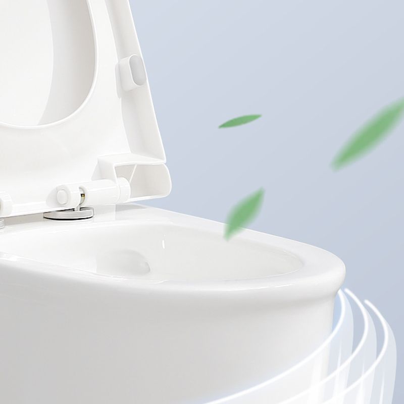 White Ceramic All-In-One Toilet Modern Floor Mounted Toilet Bowl