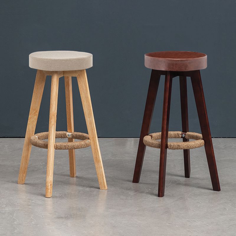 Piernas de madera de asiento redondo de estilo de bar de estilo industrial para bar de restaurantes