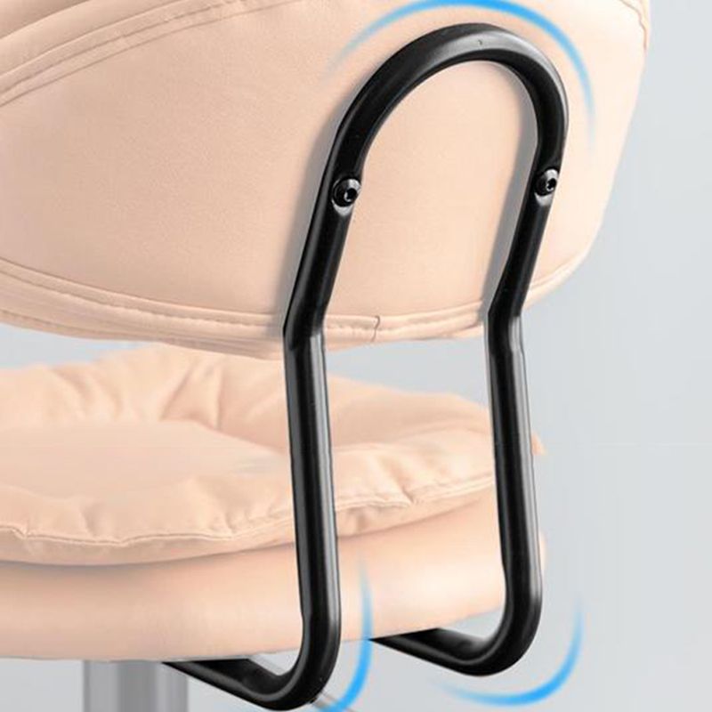 Scandinavian Metal Barstool Adjustable Low Back Leather Barstools in Matte Finish