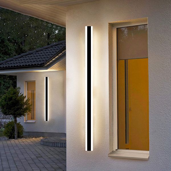 Black LED Wall Lamp in Modern Minimalist Acrylic Linear Wall Light
