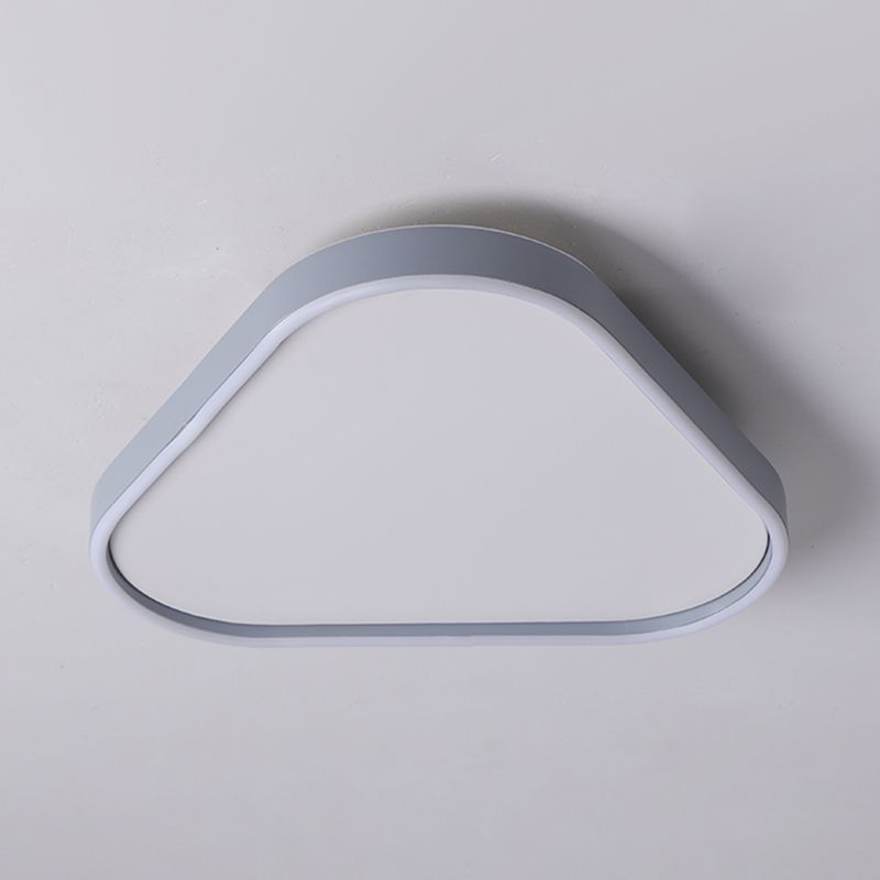 16"/19.5" W Triangle Bedroom Flush Light Fixture Acrylic LED Modern Ceiling Mounted Lamp in Grey, Warm/White Light