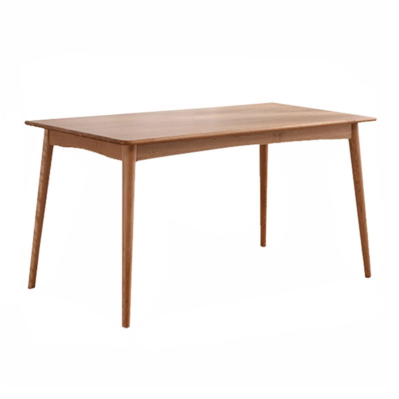 Mesa de comedor rectangular de madera de cerezo Mesa de madera moderna en la naturaleza con 4 patas