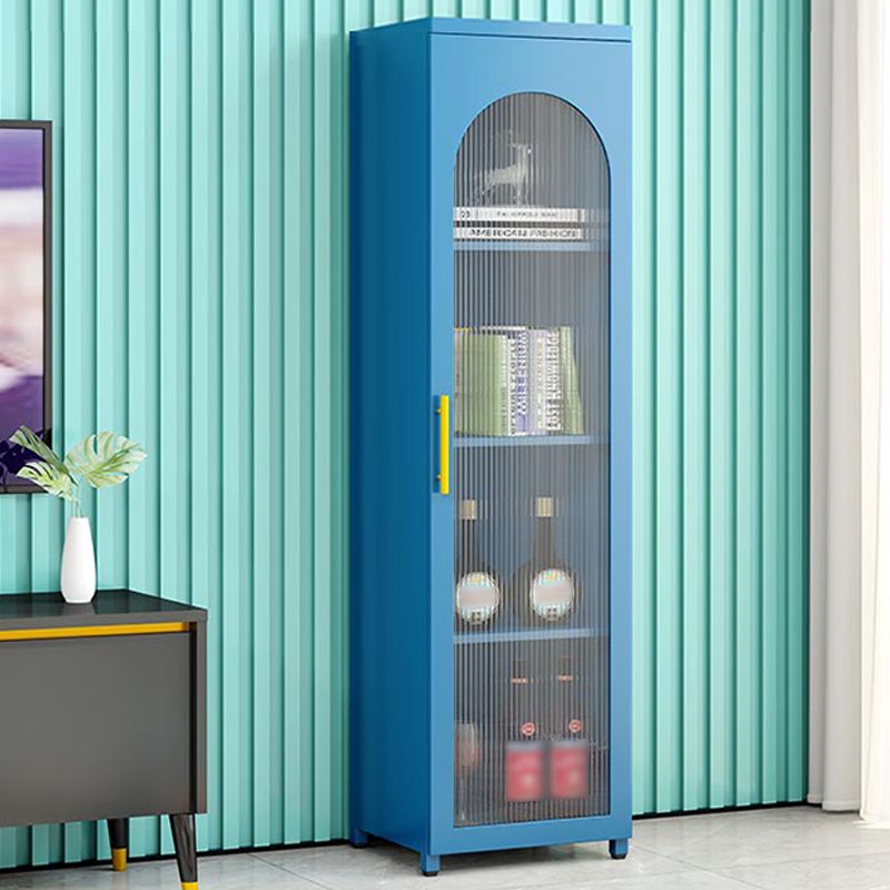 Metal Industrial Standard Bookcase Vertical Bookcase with Glass Door