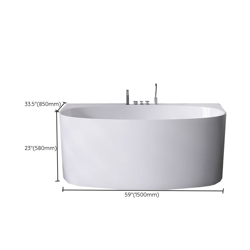 Modern Acrylic Bathtub Center-Front Soaking Bathtub , 22.83-inch Tall