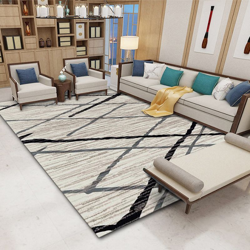 Brown Circle Rug Polyester Modern Area Rug Non-Slip Backing Rug for Living Room