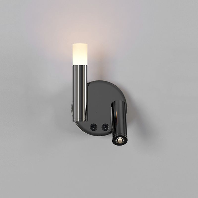 Cylinder Sconce Lights Simplicity Metal 2 Lights Wall Mounted Lights in Black