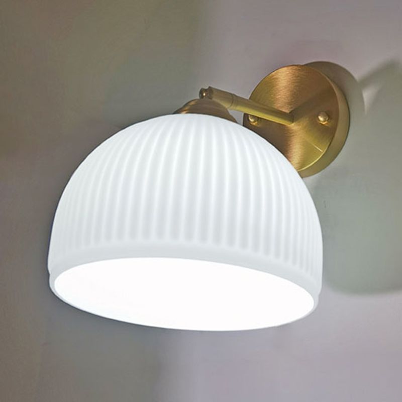 Glass Wall Lamp Modern 1-Light Wall Mounted Lighting for Bedroom