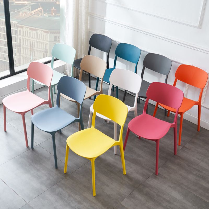 Plastic Side Chair Contemporary Multicolor Open Back Side Chair for Dining Room