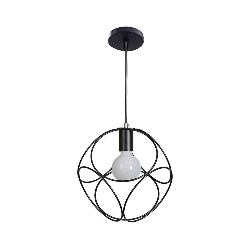 Luz de suspensión de marco de alambre de globo macarrón 1 luz colgante de metal ligero para dormitorio infantil