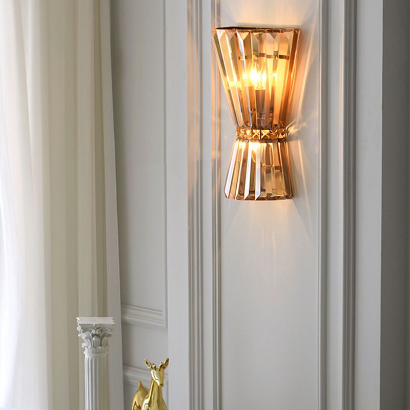3-Light Geometric Wall Light Sconce Modern Style Crystal Wall Lighting