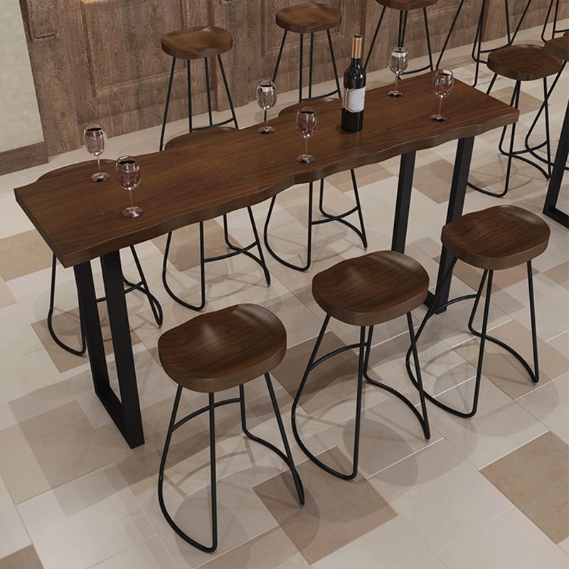 Glam Wood Pub Dining Set 1/2/5/7/9 Pieces Shop Bar Pub Table Set in Brown