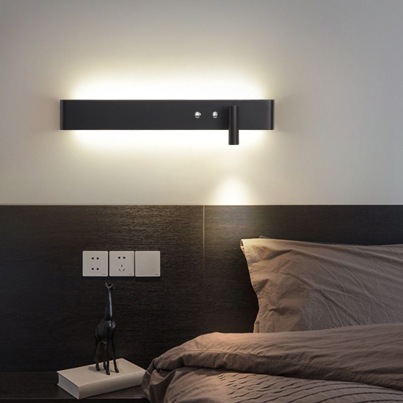 Modern Single White/Black Wall Mounted Sconce Metallic LED Wall Light