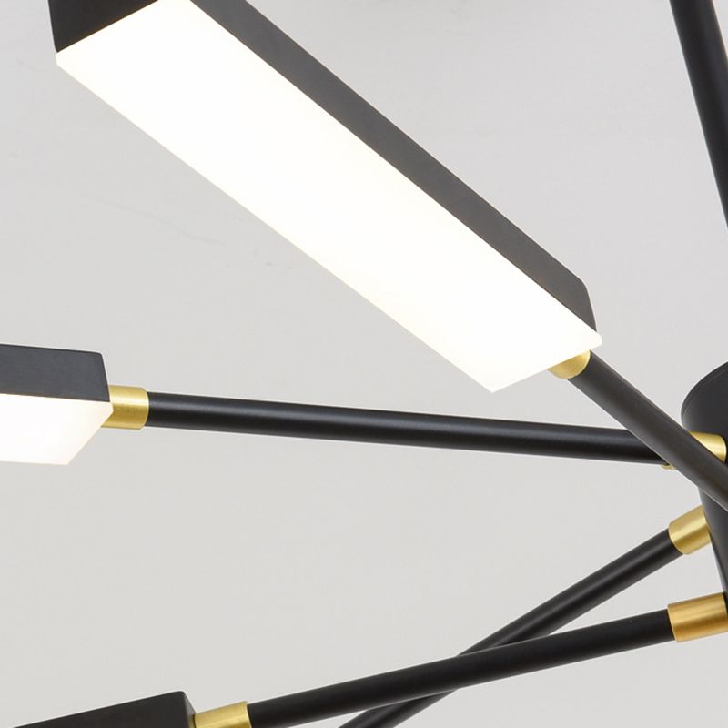 Luces colgantes rectangulares de múltiples luces de luz múltiples iluminación colgante de metal moderno para barra