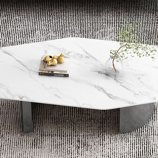 Abstract 1 Single Coffee Table Stone Top Geometric Cocktail Table