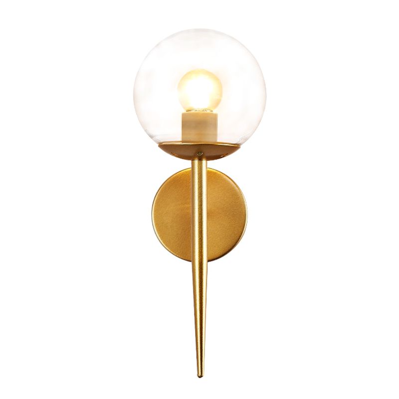 1-leichte Globus Wandleuchte in moderner Luxusstil Schmiedeeisen-Wandlampe mit Glasschatten