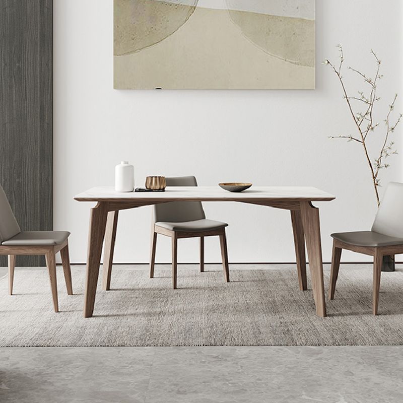 Midden-eeuwse rechthoekige vorm tafel gesinterde stenen eettafel voor keuken