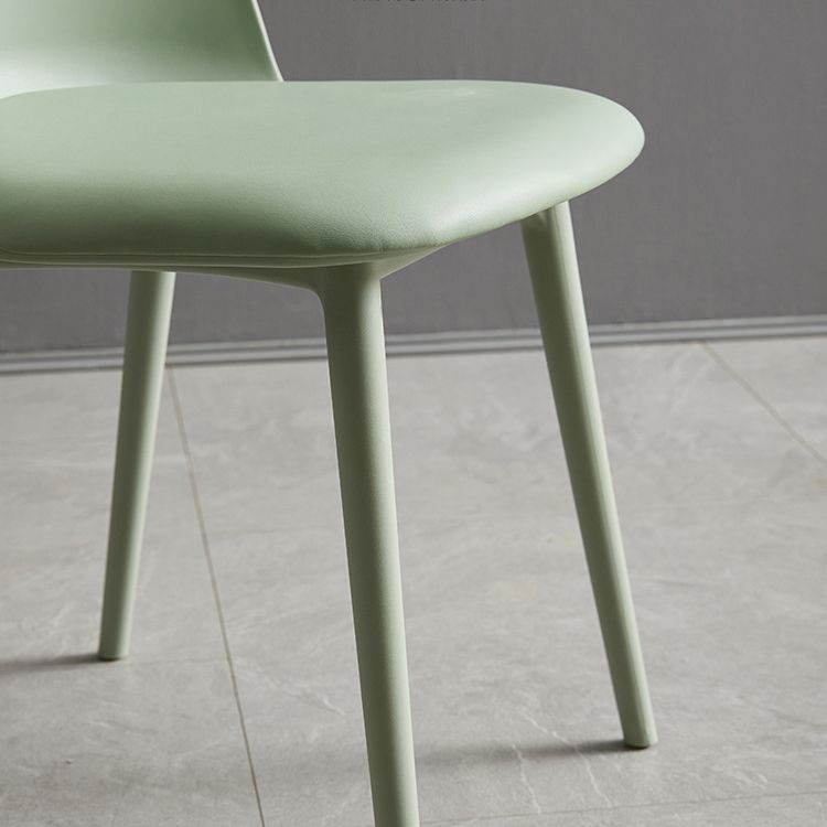 Modern Dining Chair Armless Dining Chair with Plastic Legs for Kitchen