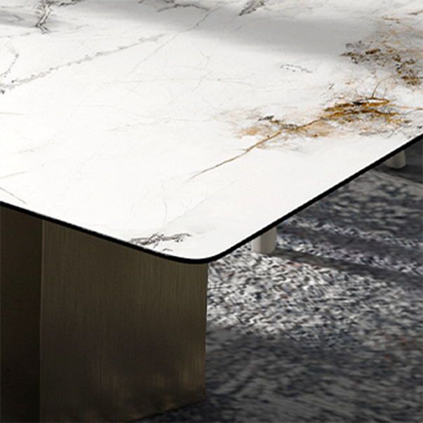 Designer Style Sintered Stone Dining Set Rectangle 1/2/3/6/7 Pieces Dining Room Table Set
