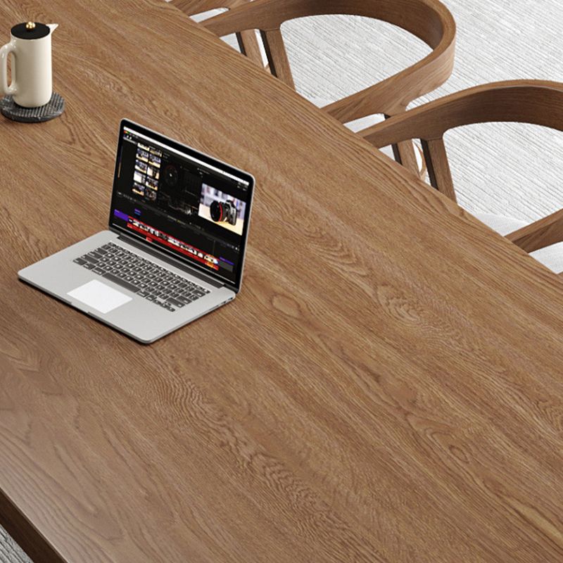 Mesa de comedor con tapa de madera de pino Mesa de comedor ovalada moderna con 4 patas