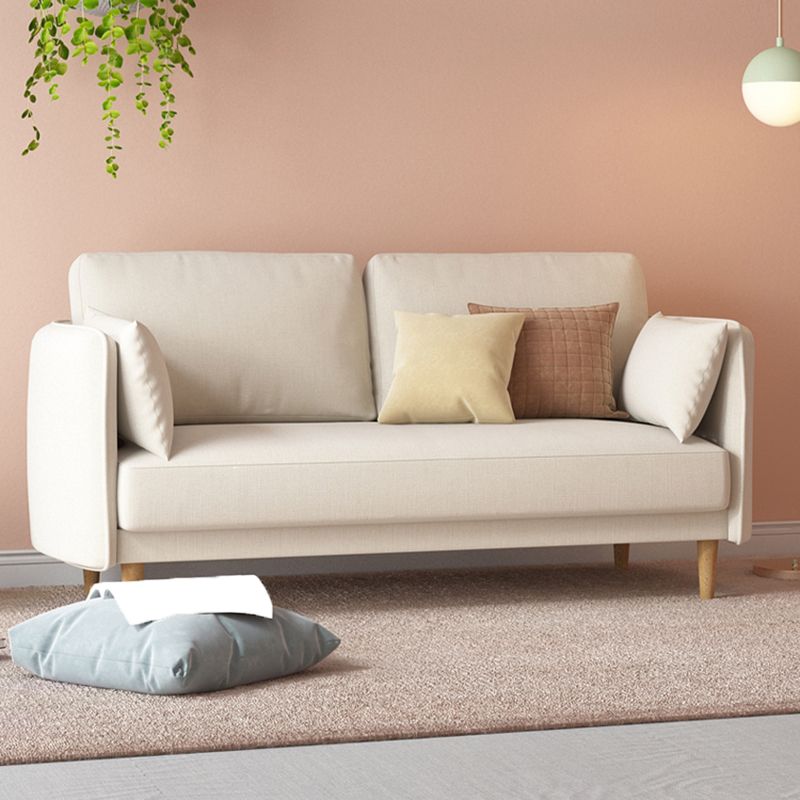 Linen Contemporary Standard Square Arm Sofa for Living Room, Apartment