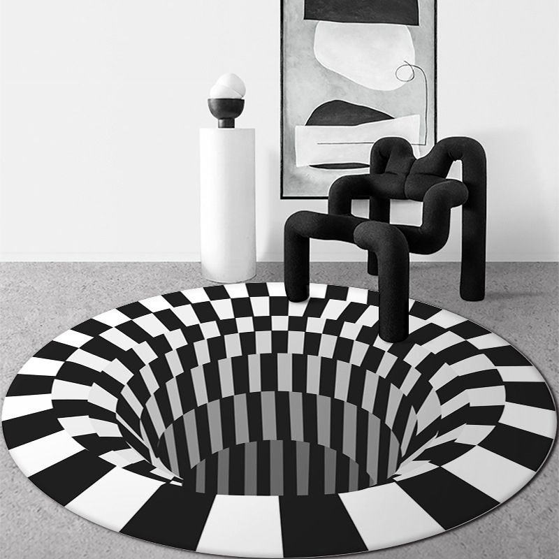 Tapis géométrique moderne blanc moderne tapis de support sans glissement pour le salon