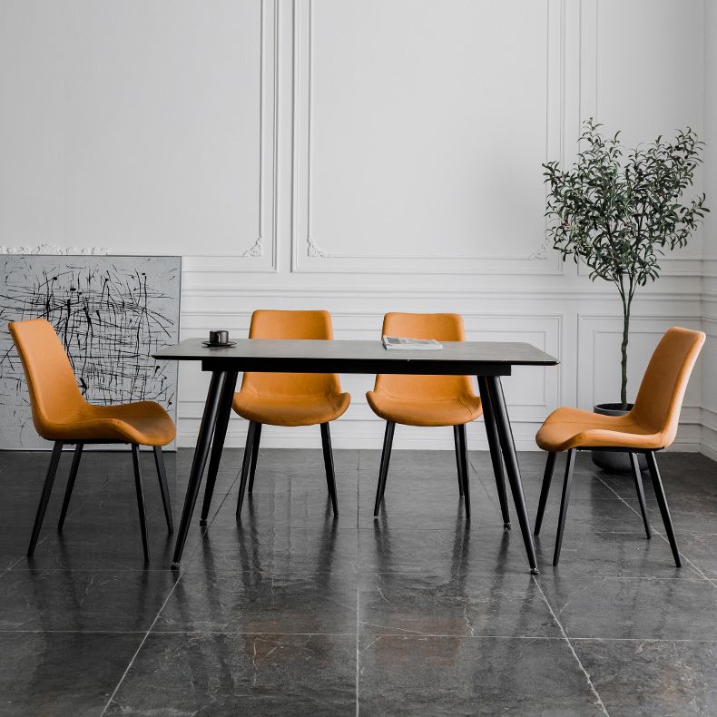 Sillas de comedor estilo moderno Sillas auxiliares de cocina sin brazos con patas de metal