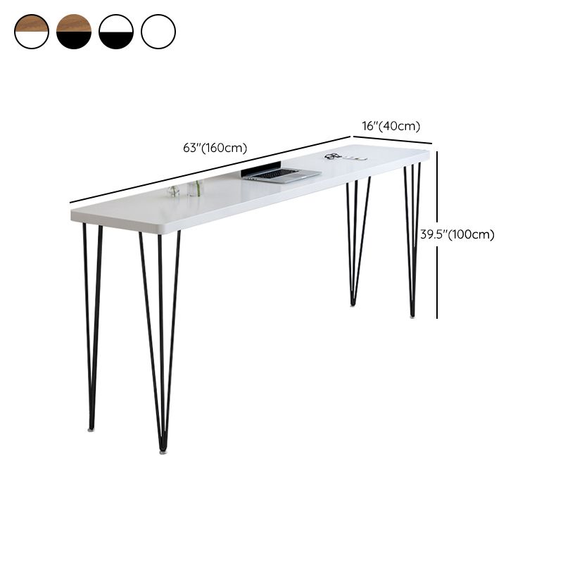 Modern Wood Rectangle Bar Table Metal Legs for Milk Tea Shop