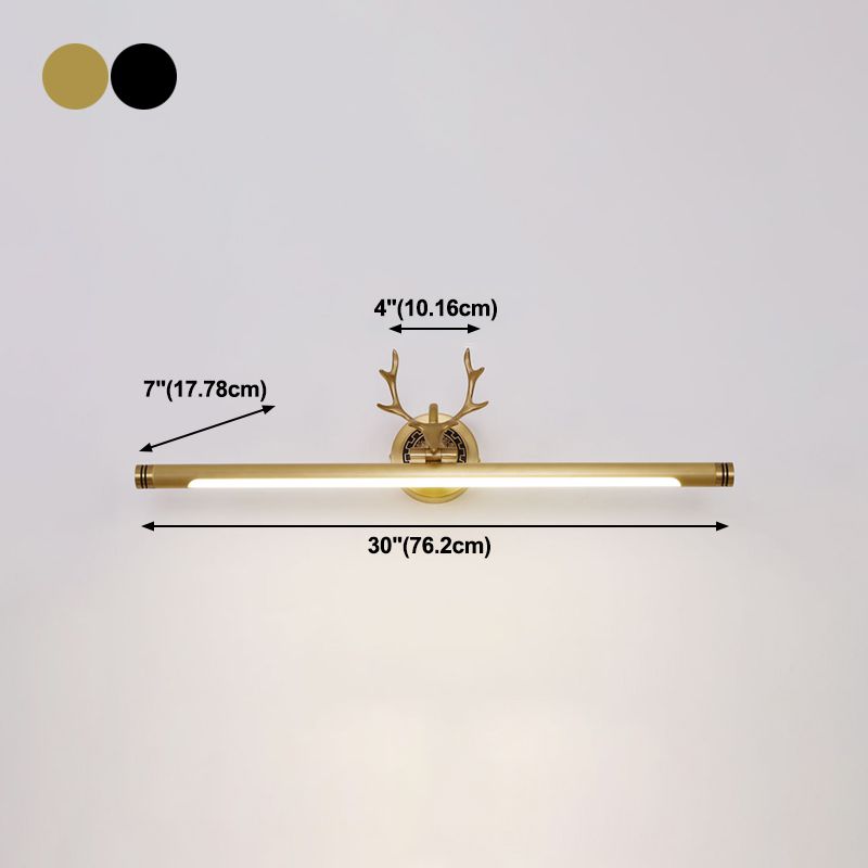 Metal Linear Shape Wall Light Modern Style 1-Light Mirror Wall Mounted Light