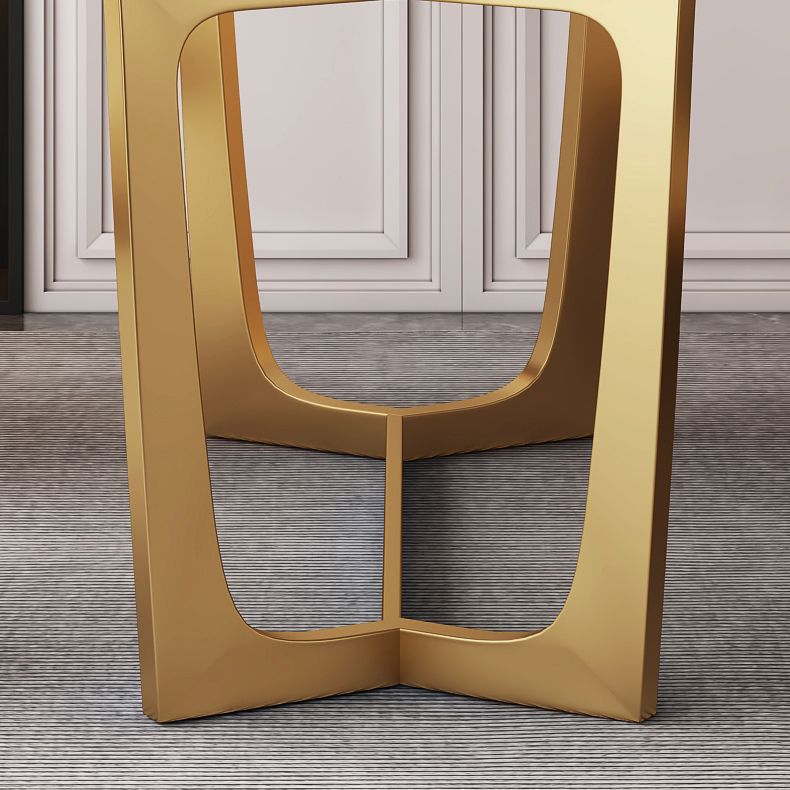 Glam Dining Set 1/4/6 Pcs Gold Stainless Steel Frame Dining Table and Chairs