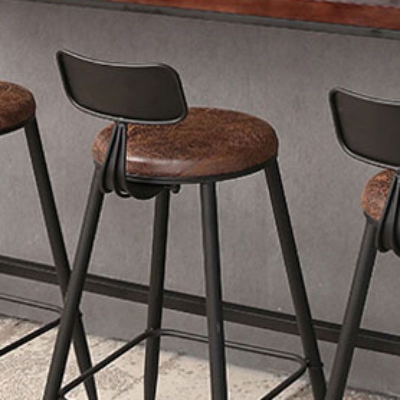 Contemporary Bar Stools Armless Dining Stools with Black Metal Base