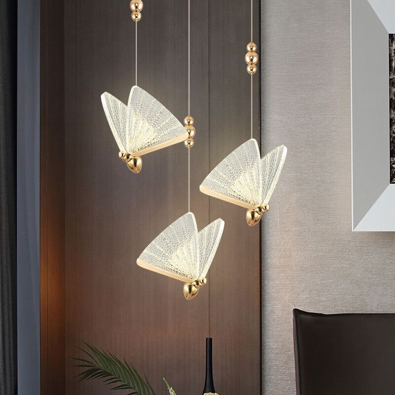 Luxurious Butterfly Style Hanging Ceiling Light, Acrylic Integrated LED Light Pendant Lighting