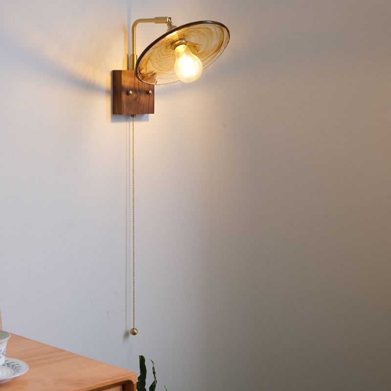 Contemporary Wall Sconce Armed Sconce Lighting with Glass for Bedroom