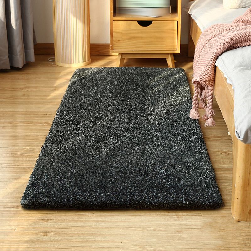 Casual Plain Shag Rug Polyester Indoor Carpet Non-Slip Backing Area Rug for Home Decoration
