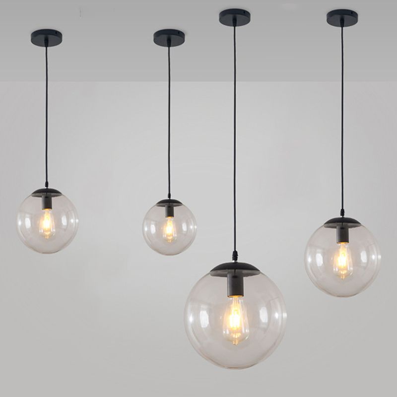 Kit d'éclairage à pendentif rond en verre