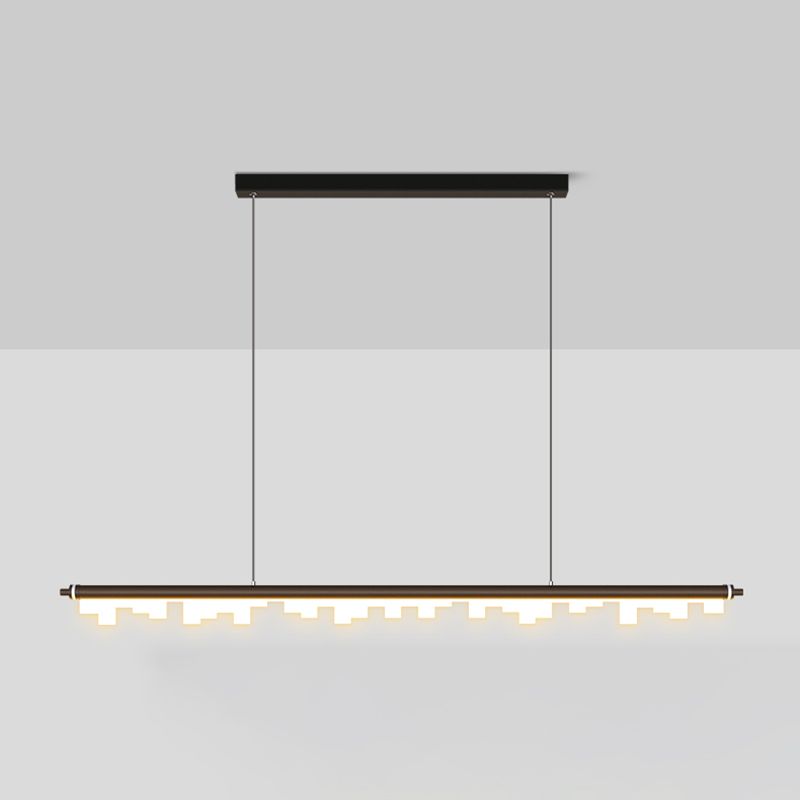 Zeitgenössischer Stil linearer Form Pendelleuchte Leuchtmetall 1 Licht Anhänger Beleuchtung