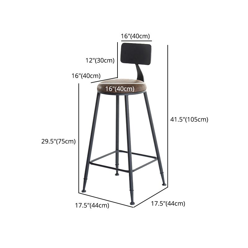 29.53" Industrial Bar and Counter Stool Low Back Stool with 4 Black Legs