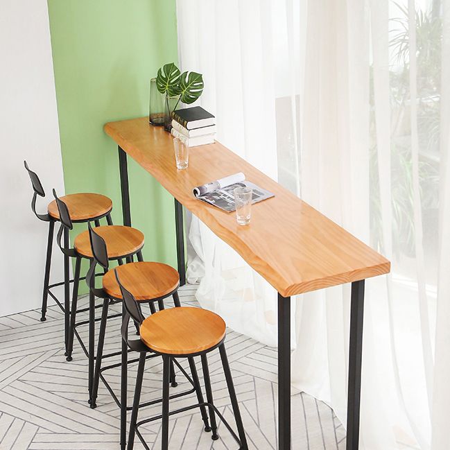 Tavolo da pranzo a barre rettangolo contemporaneo tavolo da bar in legno con base a slitta