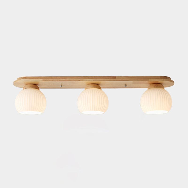 Drum Shape Glass Flush Ceiling Light Modern Multi Lights Flush Mount Light Fixture