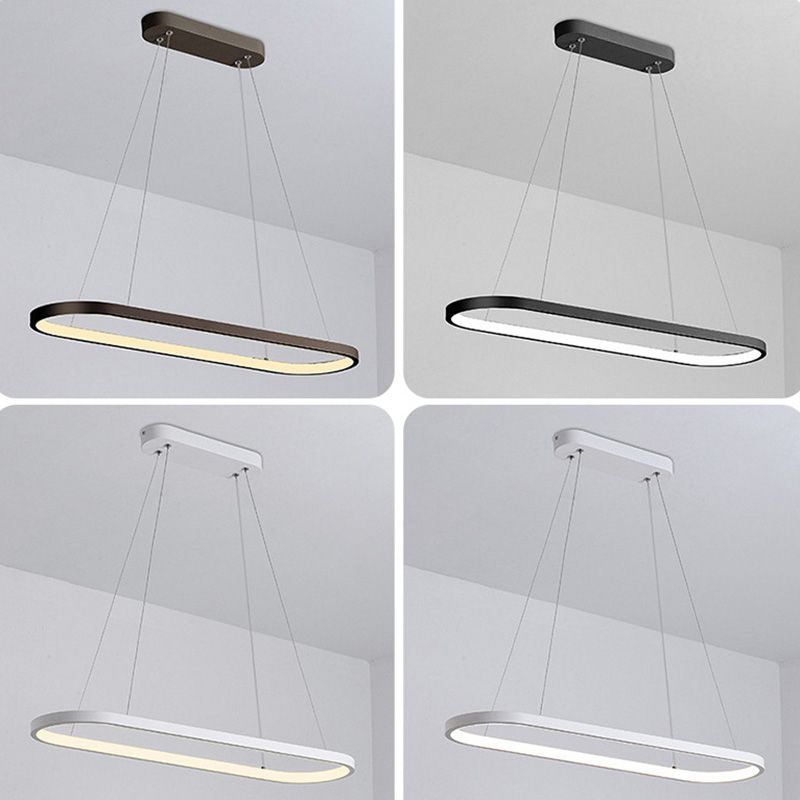 LED Island Lamp Moderner einfacher Stil Aluminium Anhänger Licht für Esszimmer