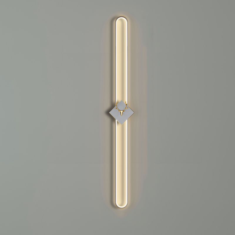 Oval Shape Metal Wall Light Modern Style 1 Light Wall Mounted Light Fixture