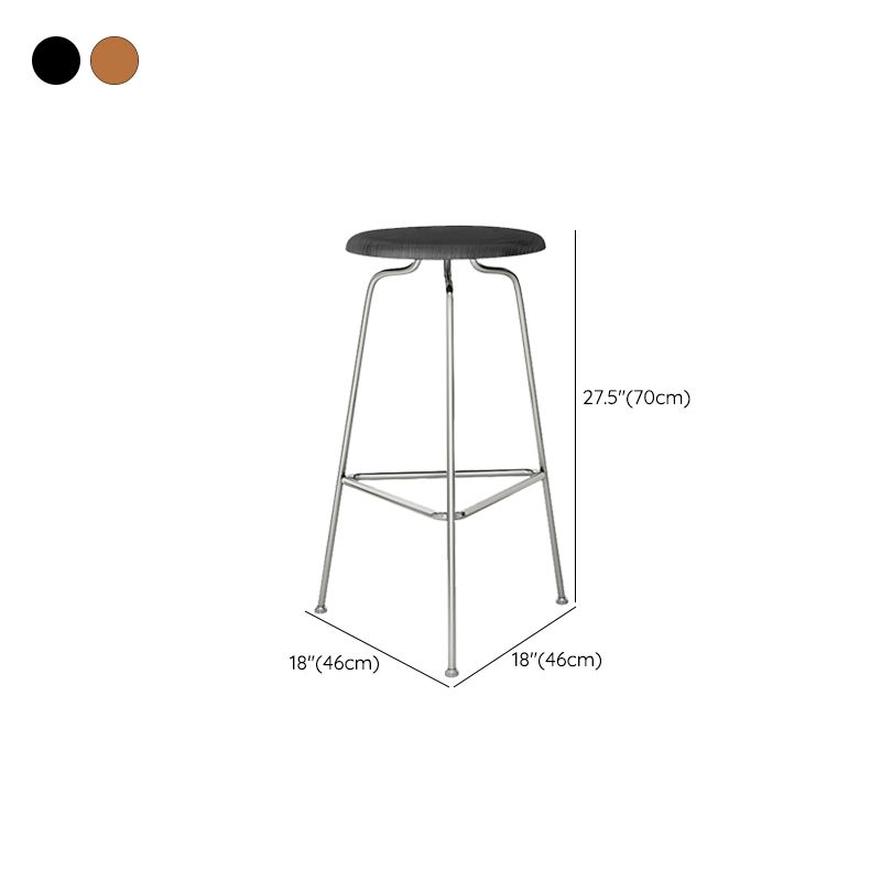 Modern Armless Backless Counter Stool Oak Wood Bar Stool with  Pedal for Cafe