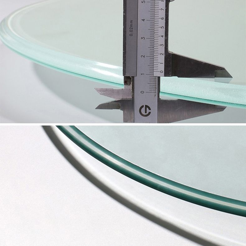 Runde transparente Esstisch Kiefernglas Tisch moderner Stil mit Sockel